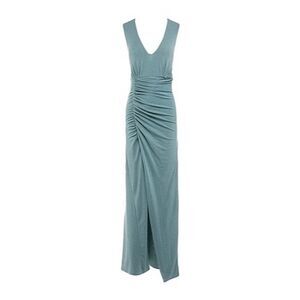 Annarita N NWT Women's V-Neck Sleeveless Maxi Dress in Teal Size IT 46/US 10